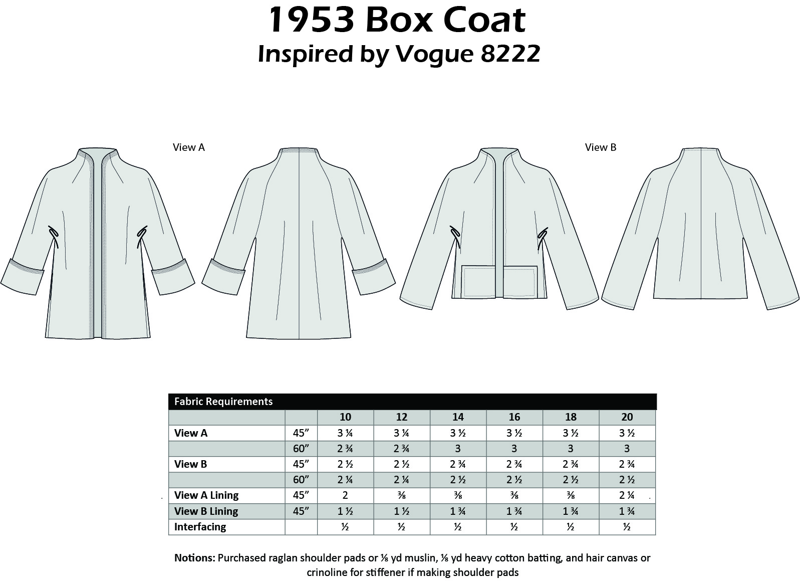 Size 16-18-20 - 1953 Box Coat
