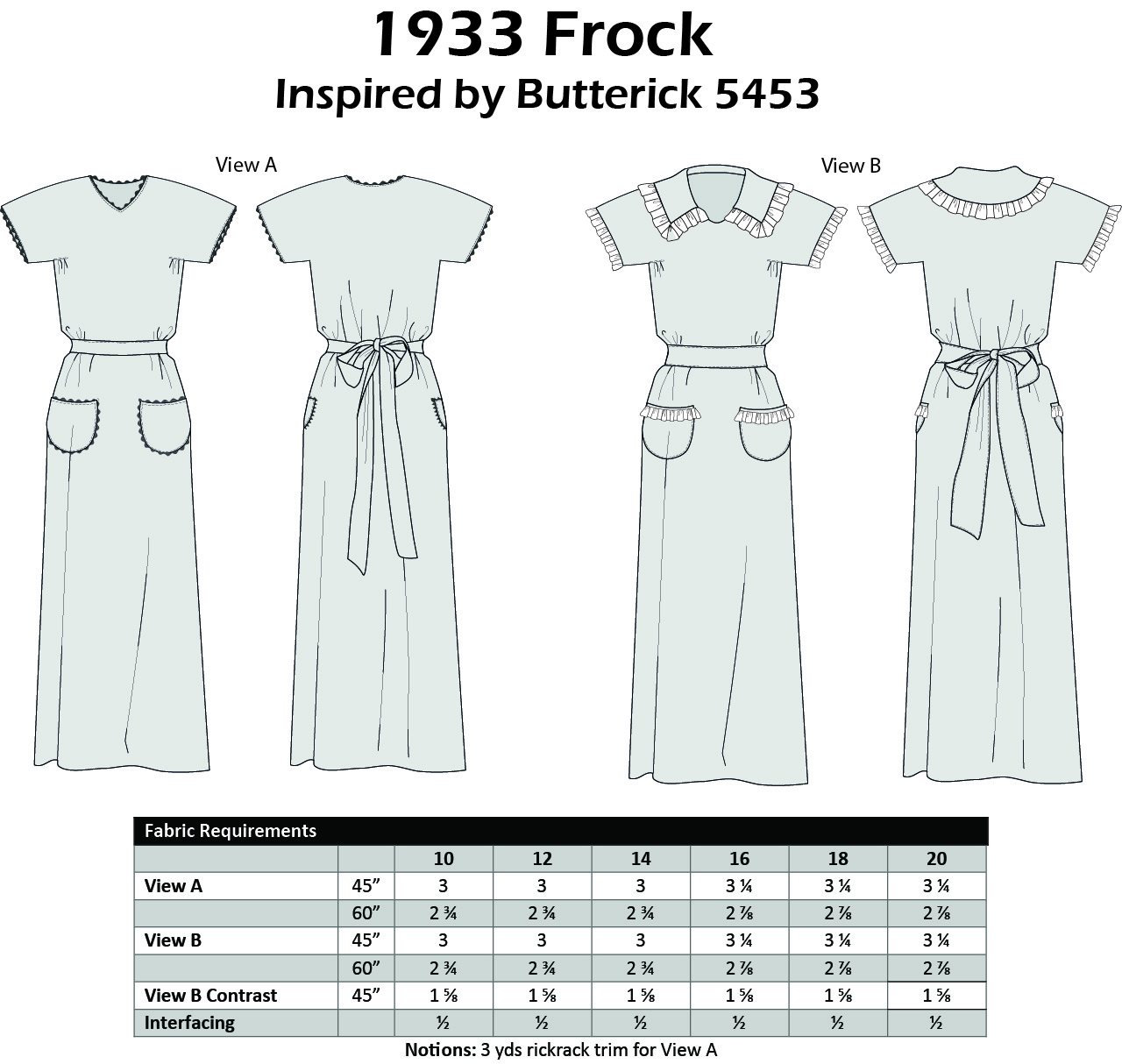 Size 10-12-14 - 1933 Frock