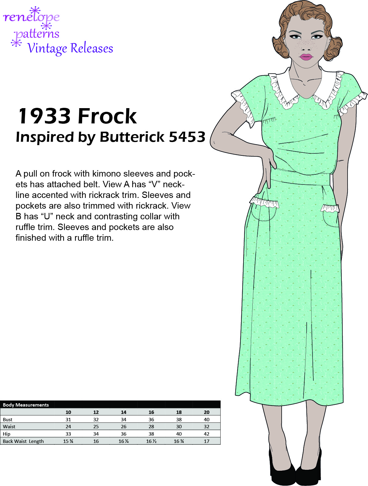 Size 10-12-14 - 1933 Frock