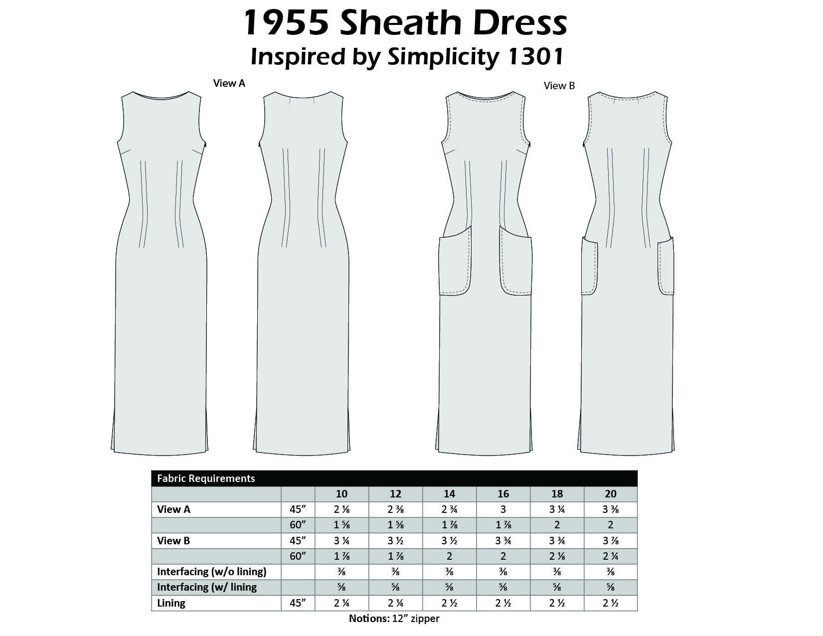 Size 16-18-20 - 1955 Sheath Dresss