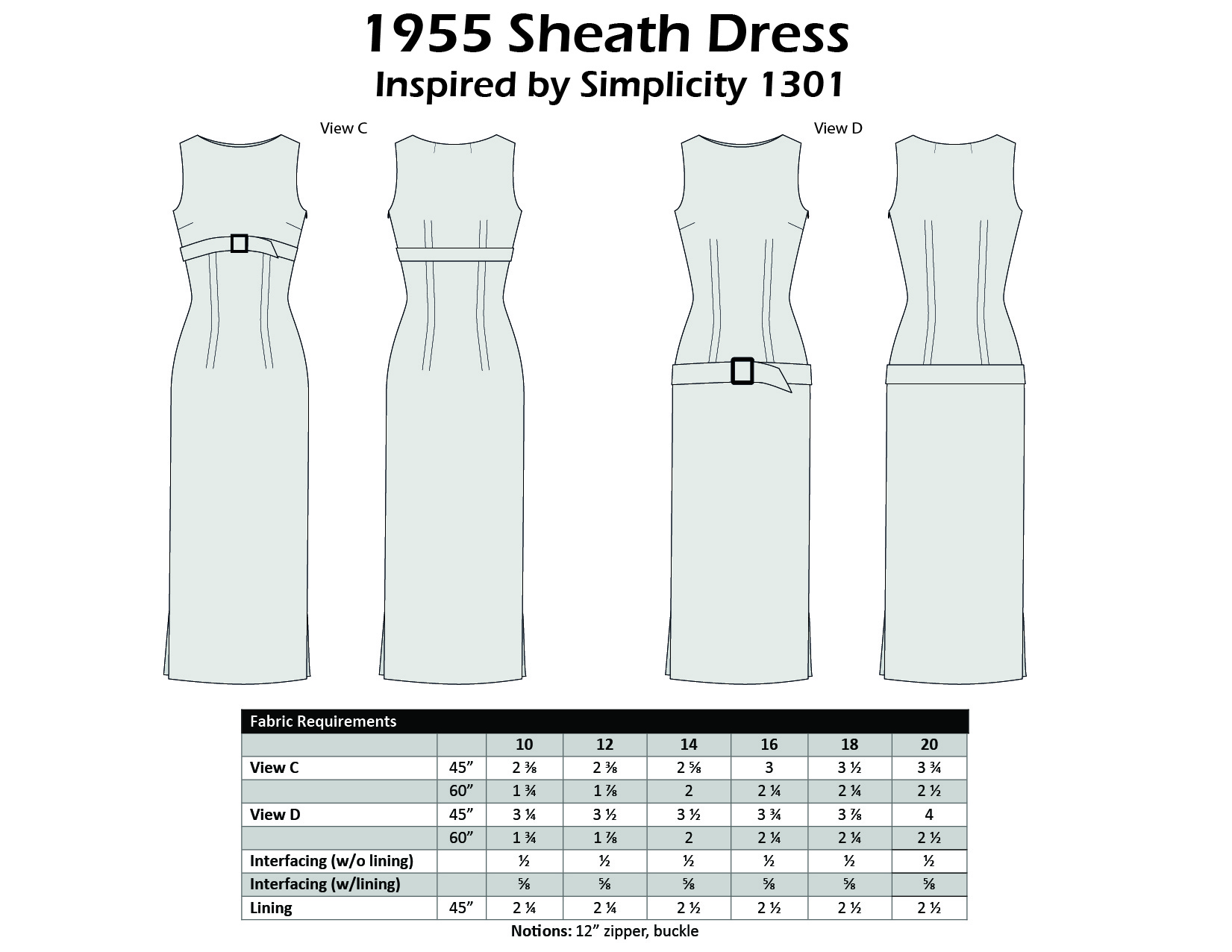 Size 16-18-20 - 1955 Sheath Dresss