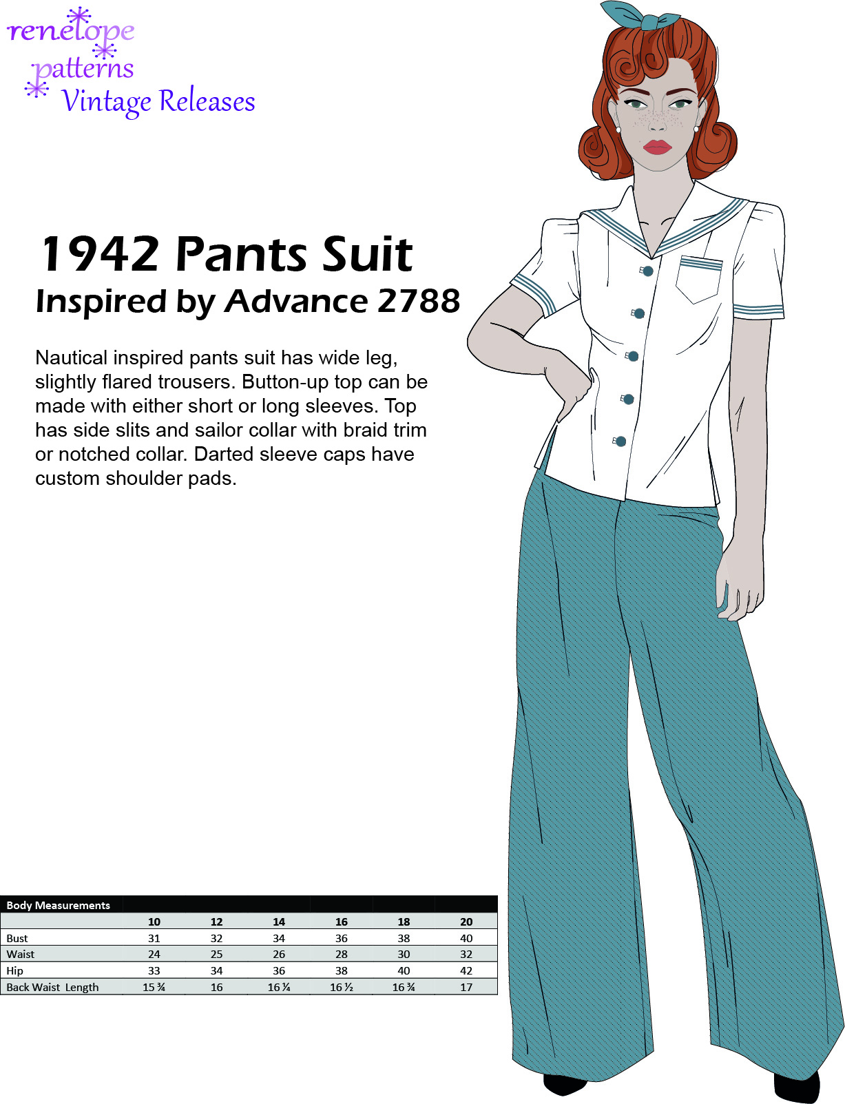 Size 10-12-14 - 1942 Pants Suit
