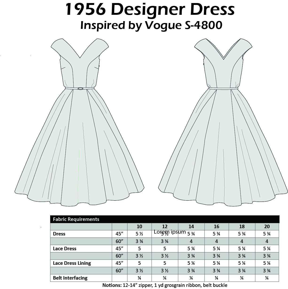 Size 16-18-20 - 1956 Designer Dress