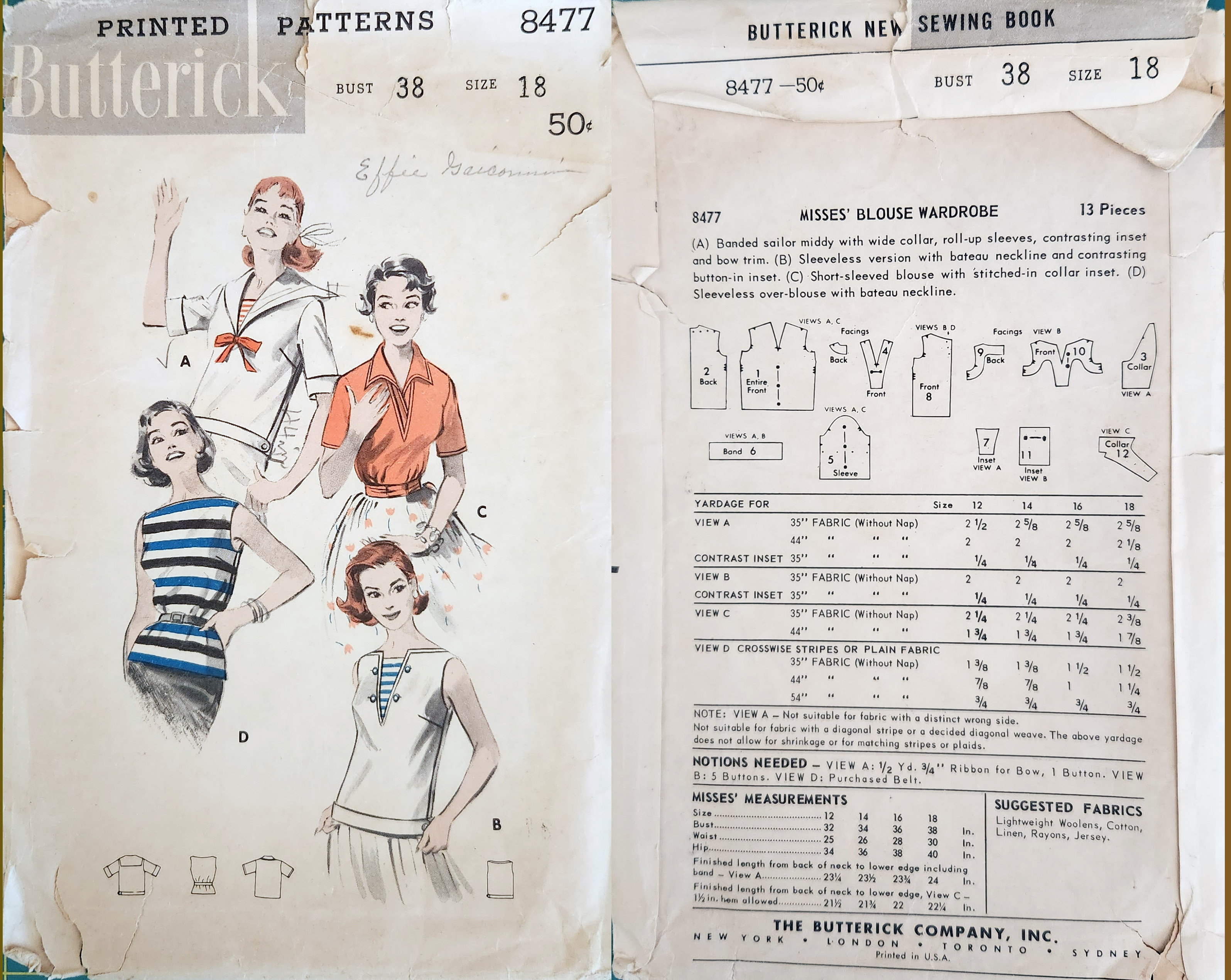 Size 10-12-14 - 1958 Blouses