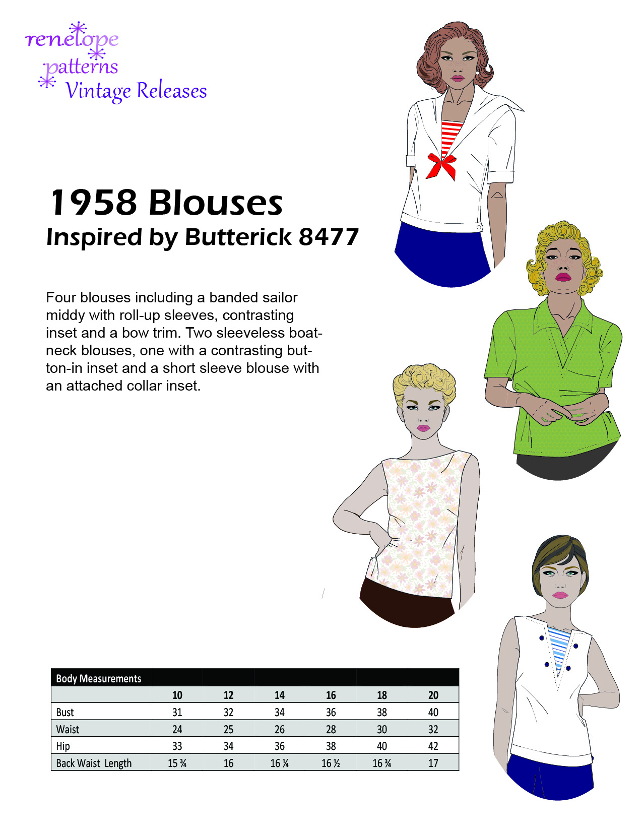 Size 10-12-14 - 1958 Blouses