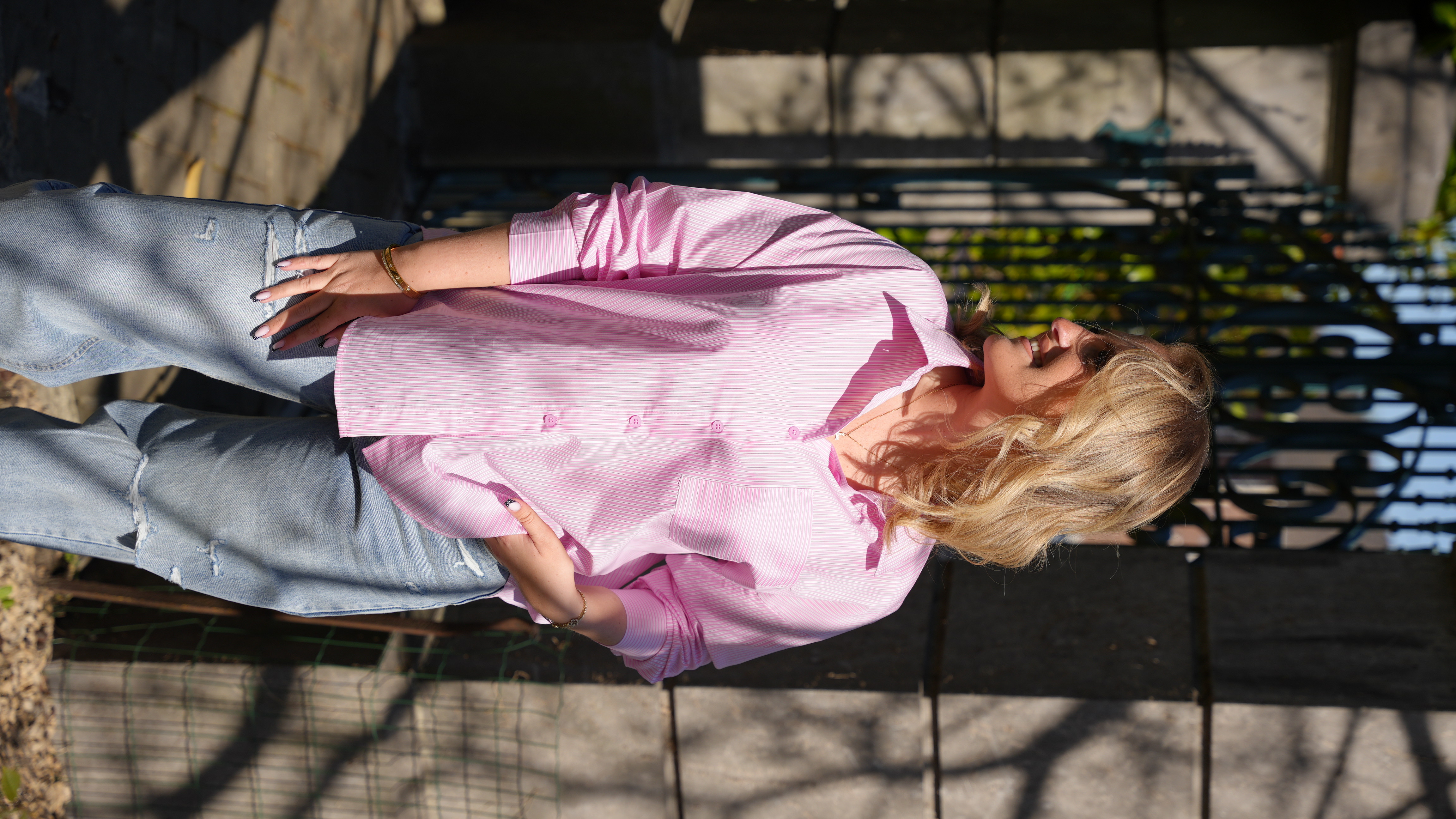 Chemise rose décontractée