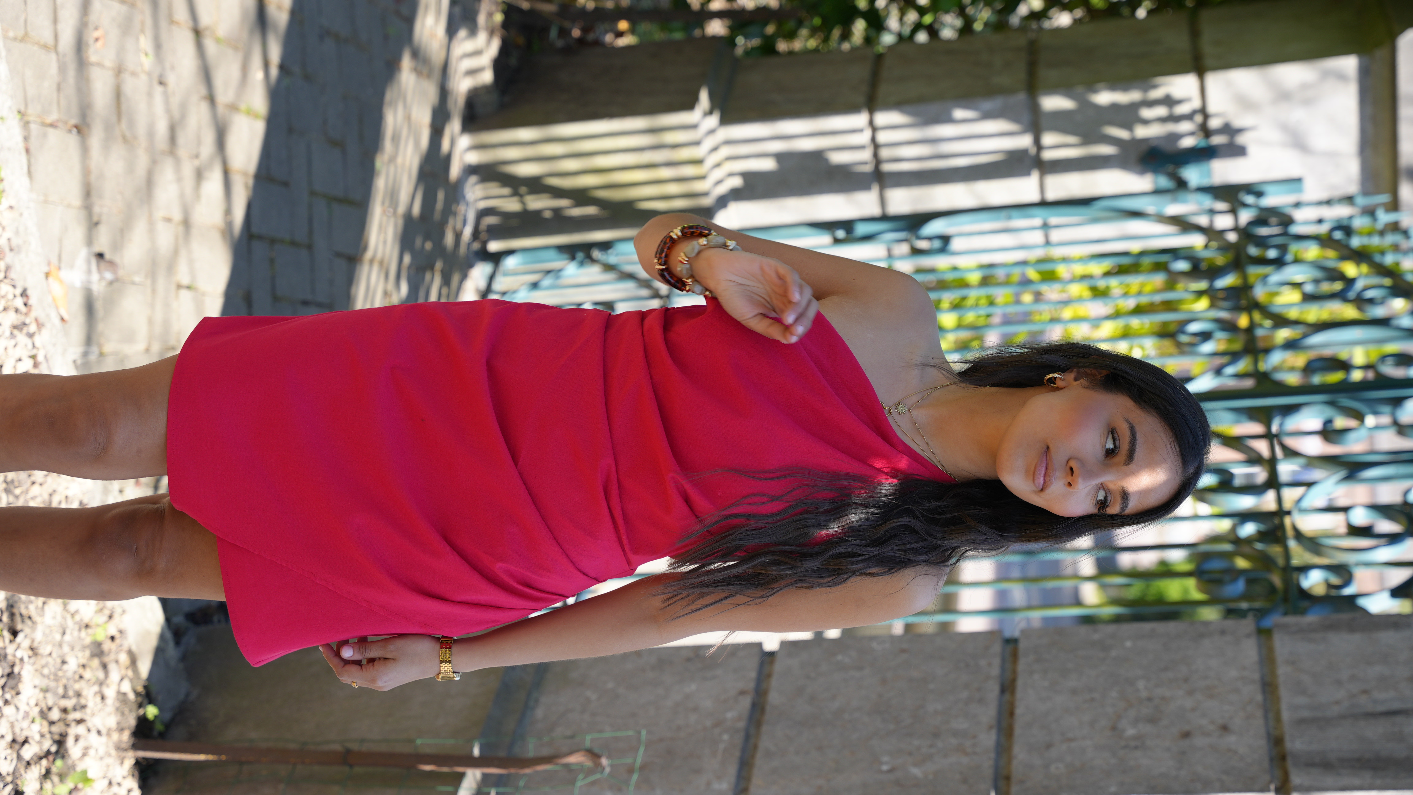 Robe Rina asymétrique rouge