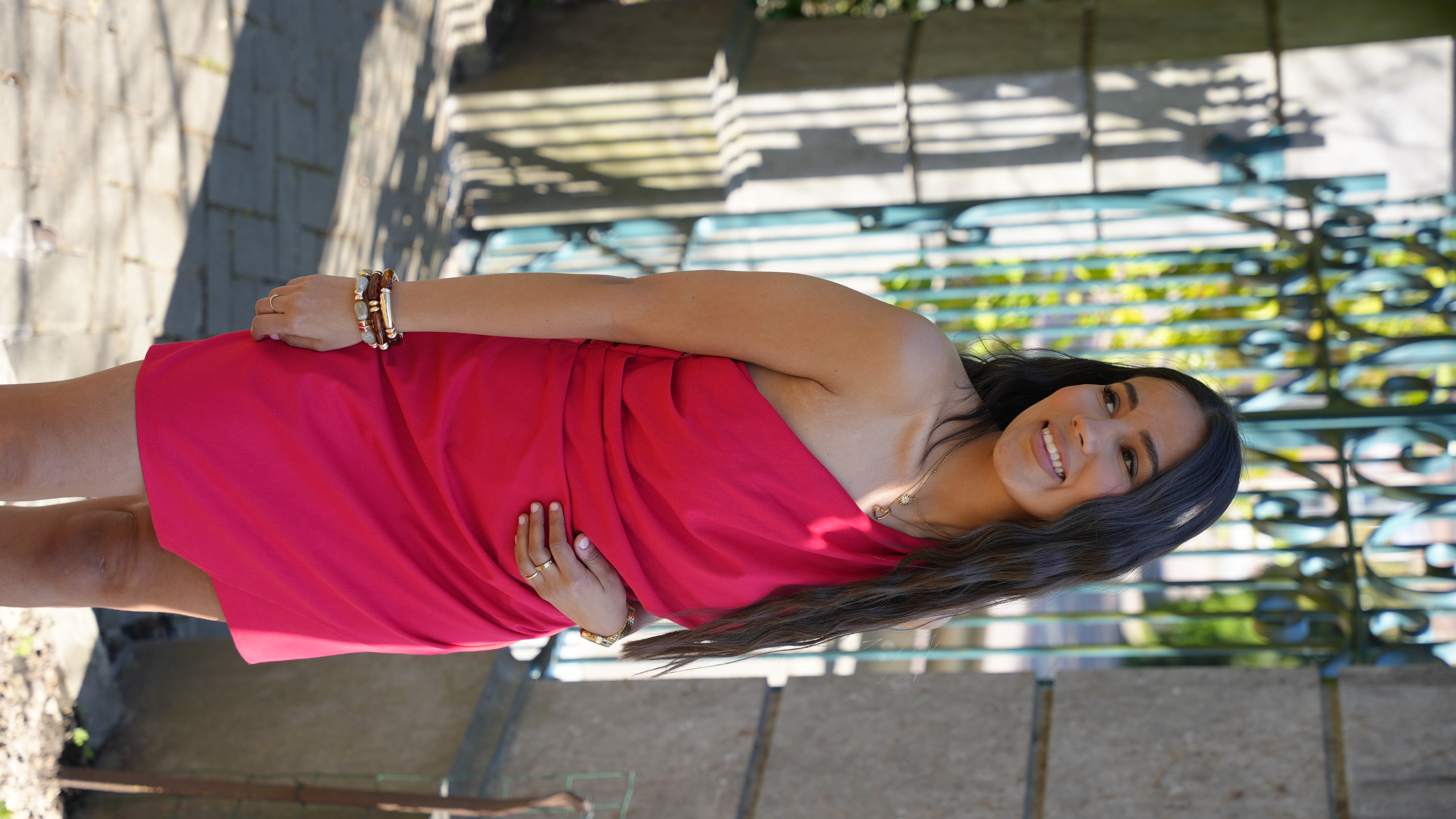 Robe Rina asymétrique rouge