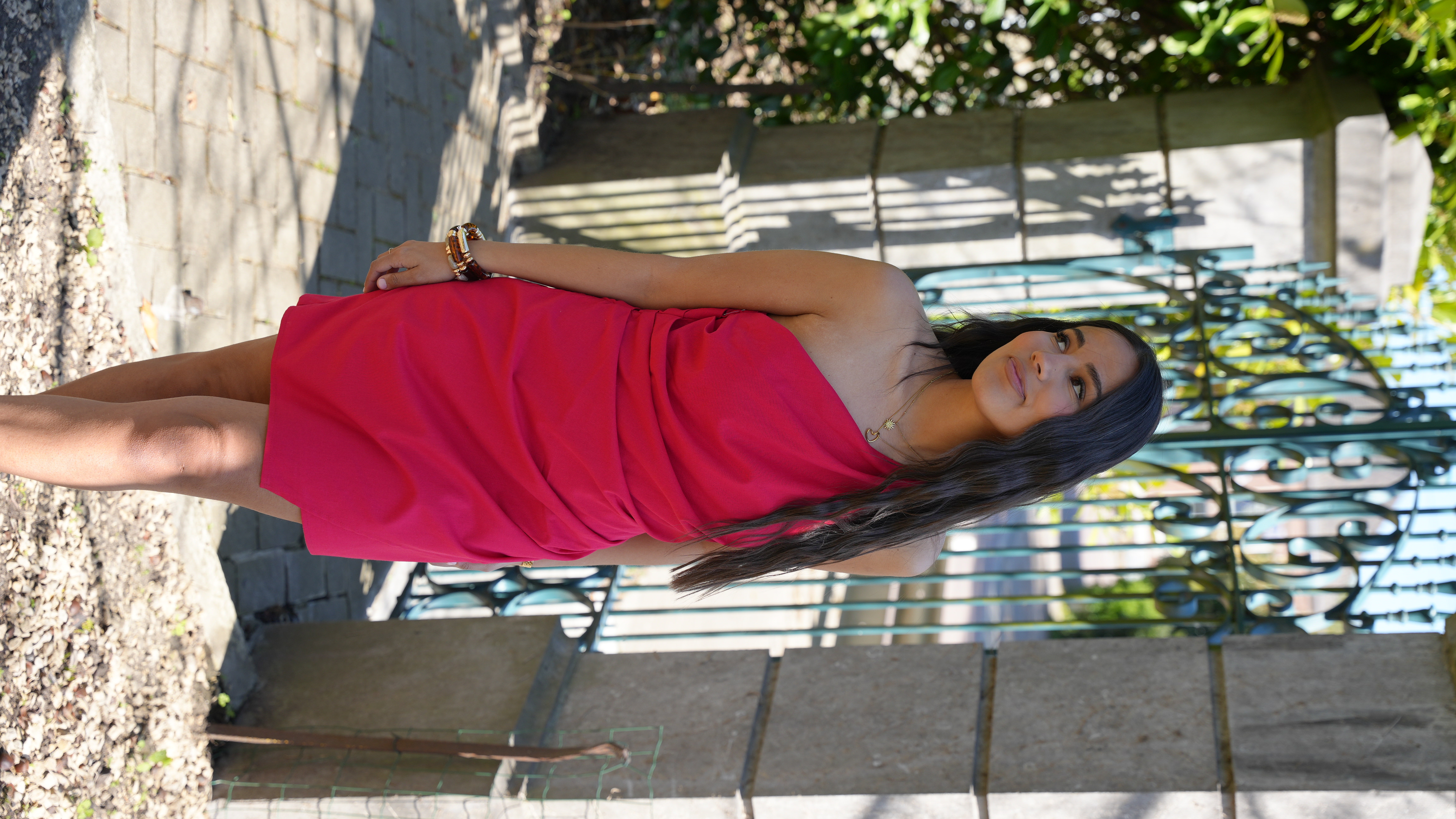 Robe Rina asymétrique rouge