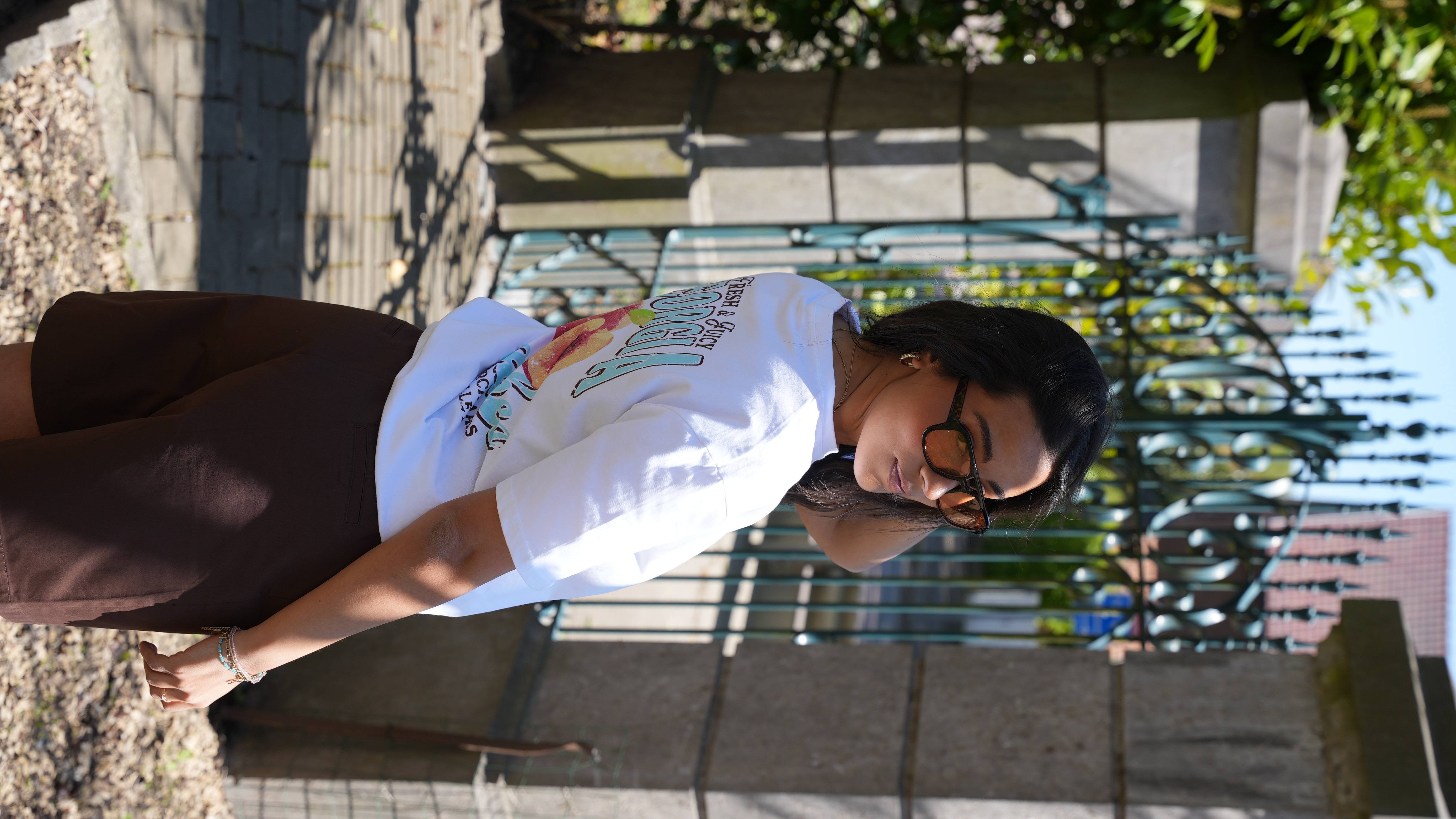T-shirt Tila graphique blanc femme