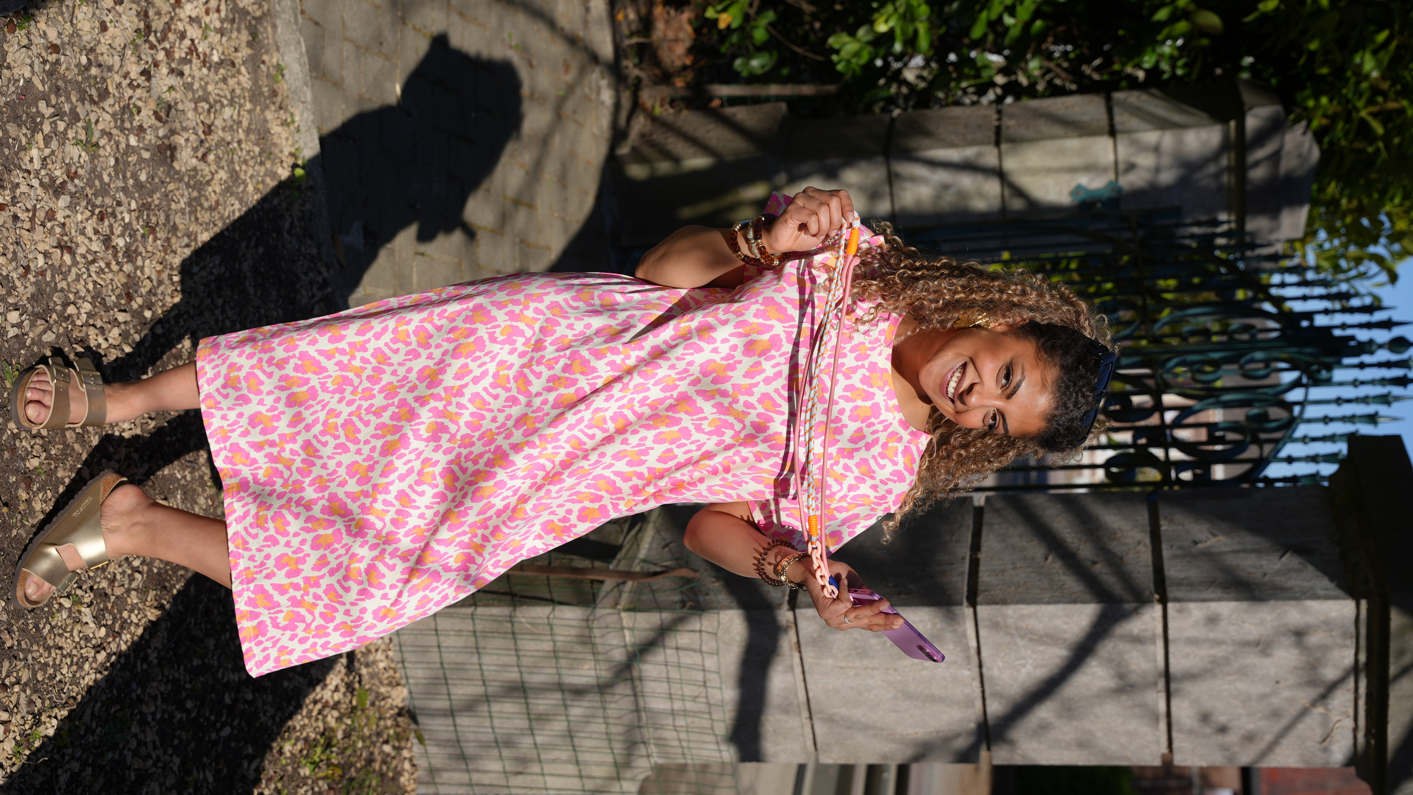 Robe Rinka d'été imprimée léopard rose