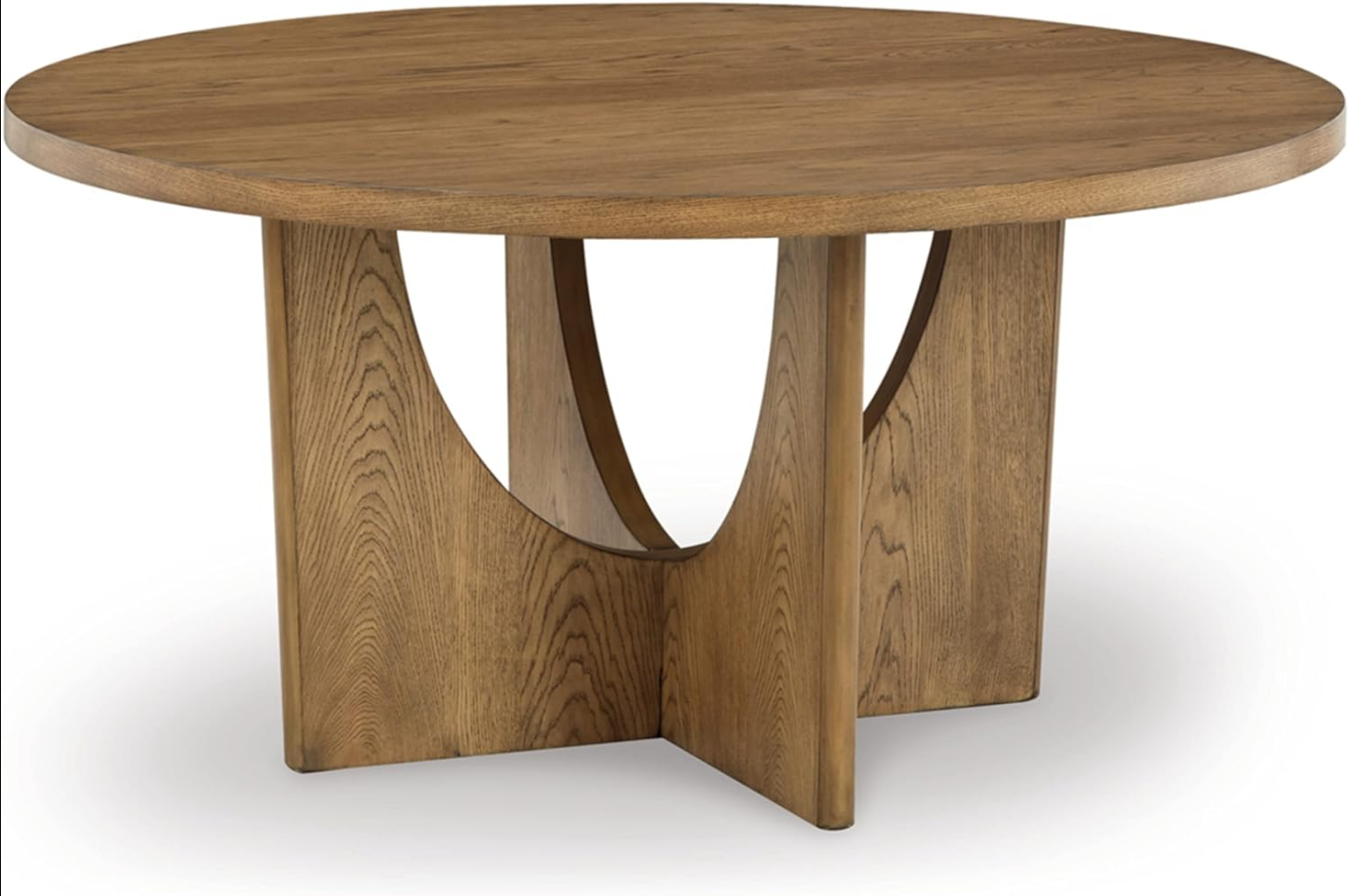Signature Design by Ashley Dakmore Contemporary Dining Table with Geometric Base, Light Brown