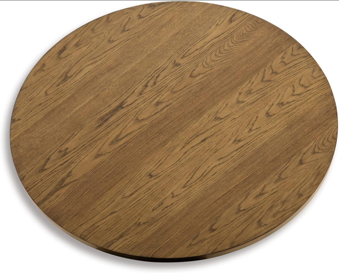Signature Design by Ashley Dakmore Contemporary Dining Table with Geometric Base, Light Brown