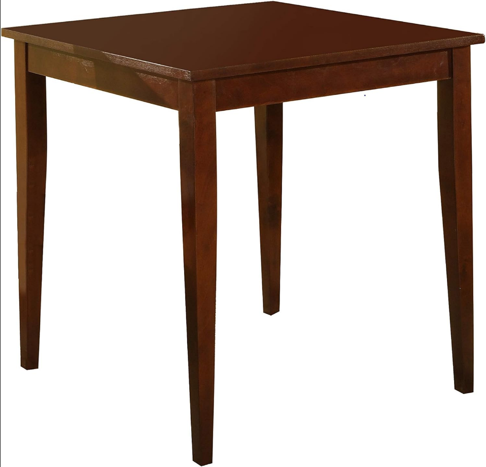 Kurmer Square Solid Wood Dining Room Kitchen Table, Cappuccino
