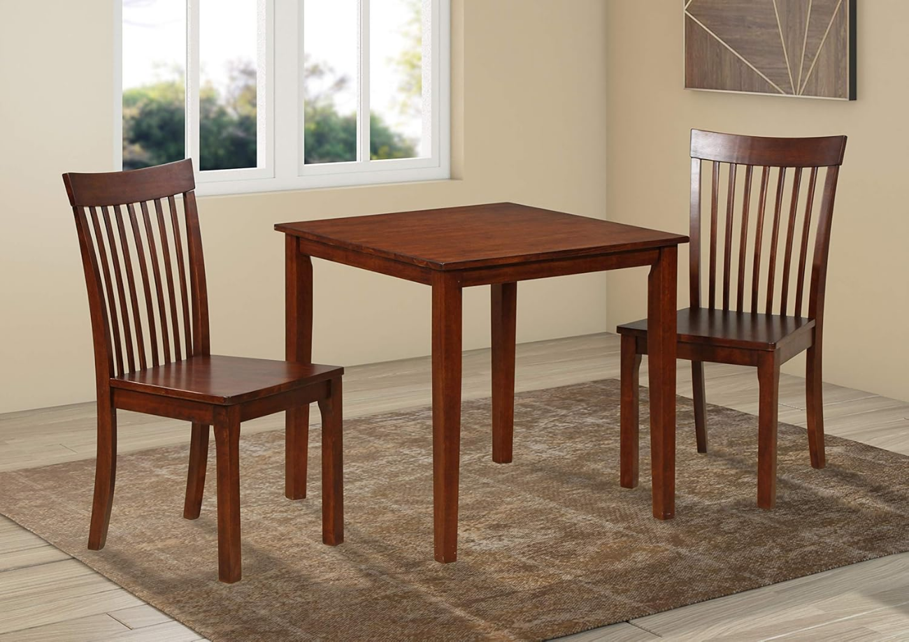 Kurmer Square Solid Wood Dining Room Kitchen Table, Cappuccino