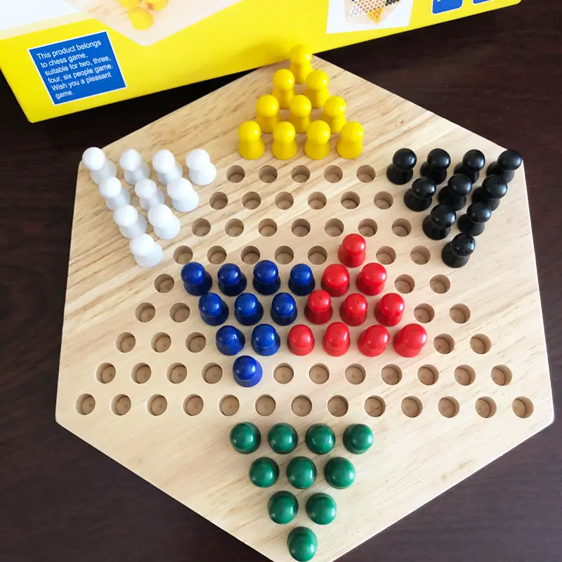 Wooden Chinese Checkers - Traditional Strategy Board Game