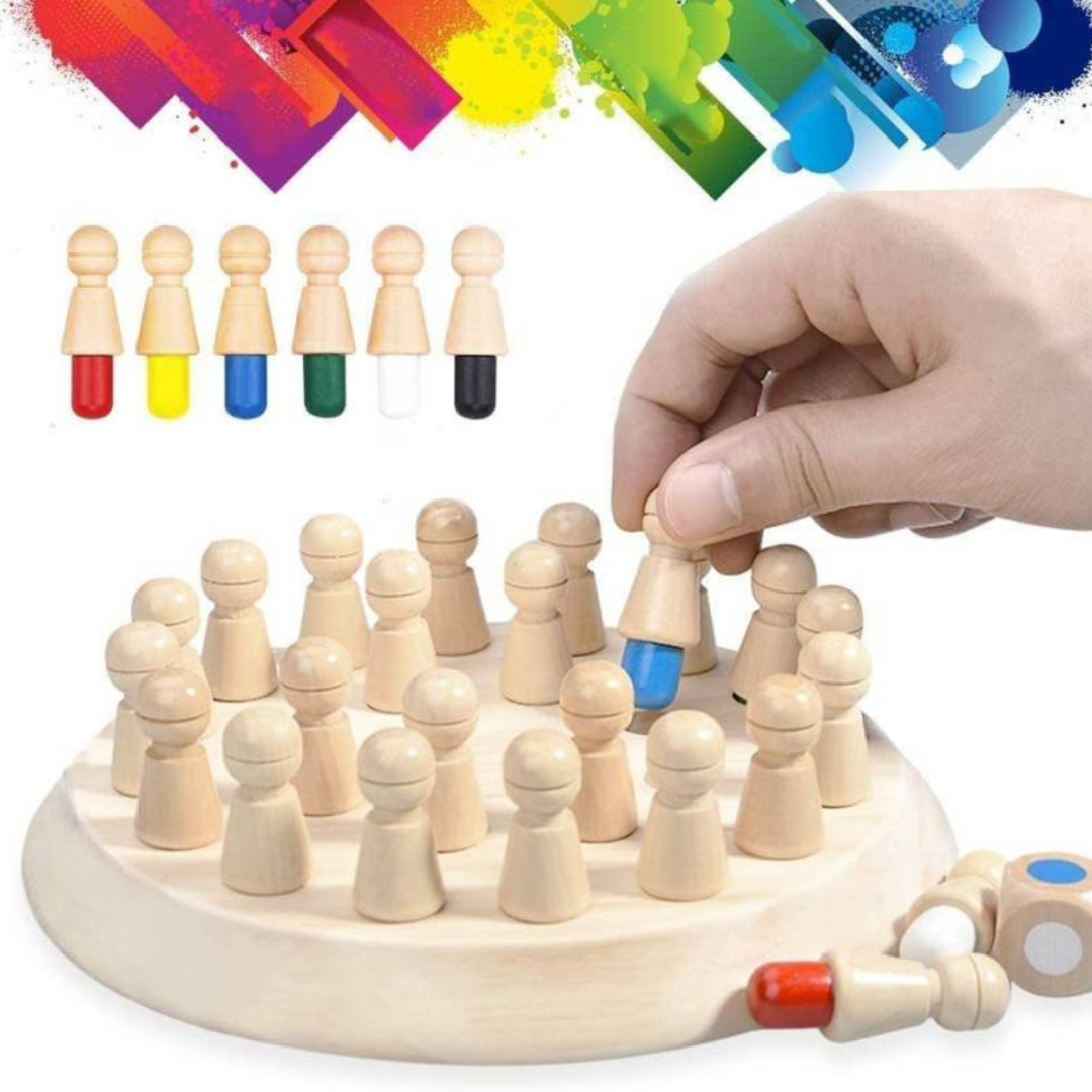 Wooden Memory Chess Matching Game Set for Kids and Adults, 