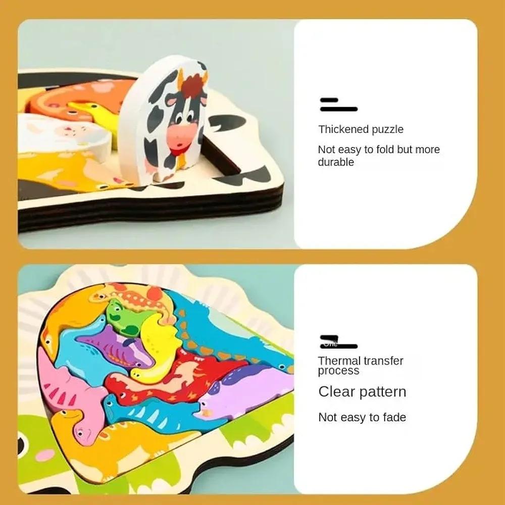 Wooden Animal Stacker Stacking Creative Building Blocks Puzzle,