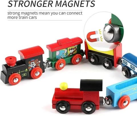 Wooden Magnet Train Set - Magnetic Train Toy