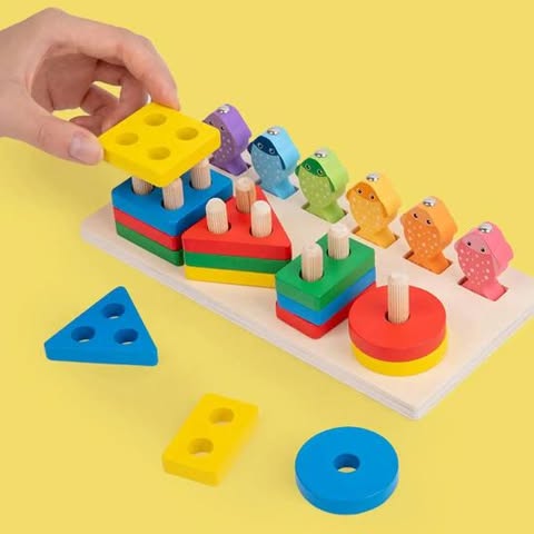 Wooden Fishing Column & Shapes sorting