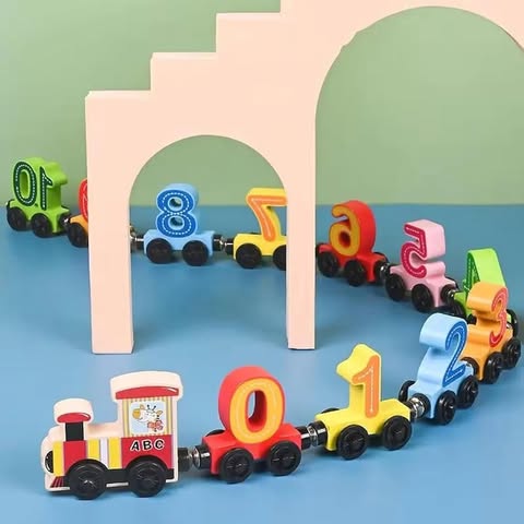 Magnetic Number Train Magnetic Alphabet Colorful Train with Set  1 to 10 , 