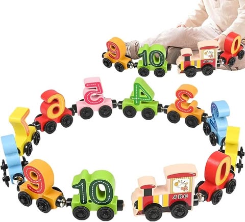 Magnetic Number Train Magnetic Alphabet Colorful Train with Set  1 to 10 , 
