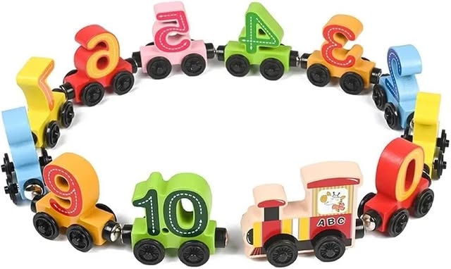 Magnetic Number Train Magnetic Alphabet Colorful Train with Set  1 to 10 , 