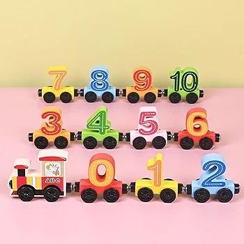 Magnetic Number Train Magnetic Alphabet Colorful Train with Set 1 to 10 ,