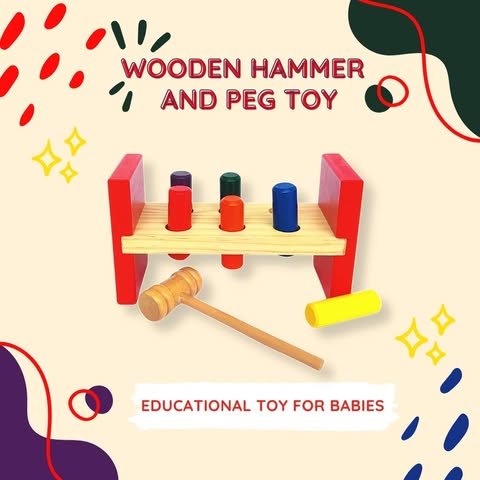 Wooden Hammer and Peg Toy