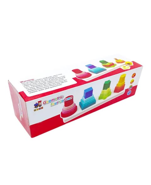 Multicolor Wooden Sorting & Stacking Toy, Geometric Shape Sorter Toys for Toddlers