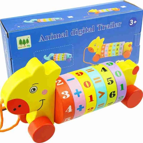 Wooden Animal Digital Trailer
