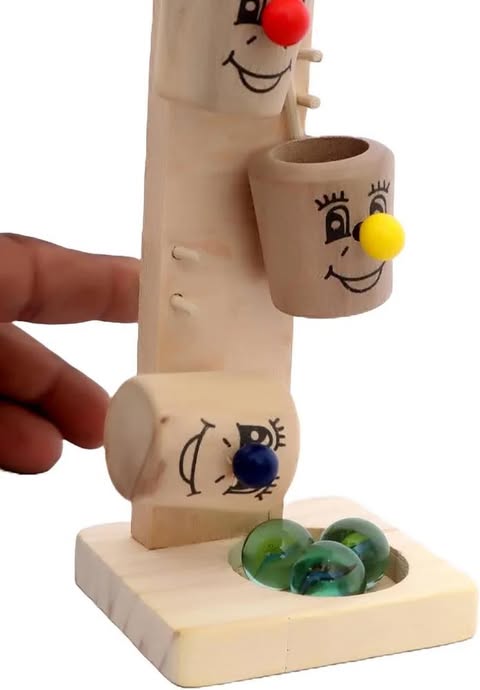 Delivering Joys of Life|| Wooden Slider Marble Tree with 6 Tilting Buckets, Funny Track Game Playset for Kids, Children's Educational Toys- Multicolour