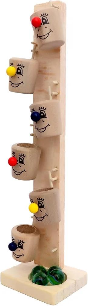 Delivering Joys of Life|| Wooden Slider Marble Tree with 6 Tilting Buckets, Funny Track Game Playset for Kids, Children's Educational Toys- Multicolour
