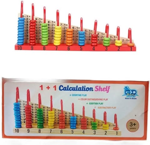 Wooden Abacus Educational Counting Frames Toy 55 Beads Math Tool