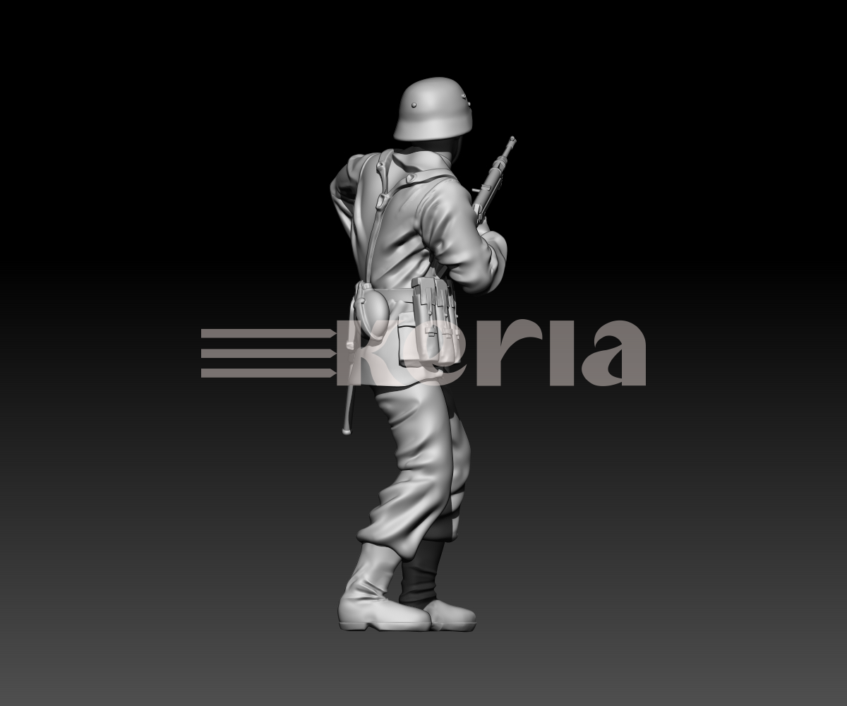 Soldat allemand WW2 rechargeant son mp-40