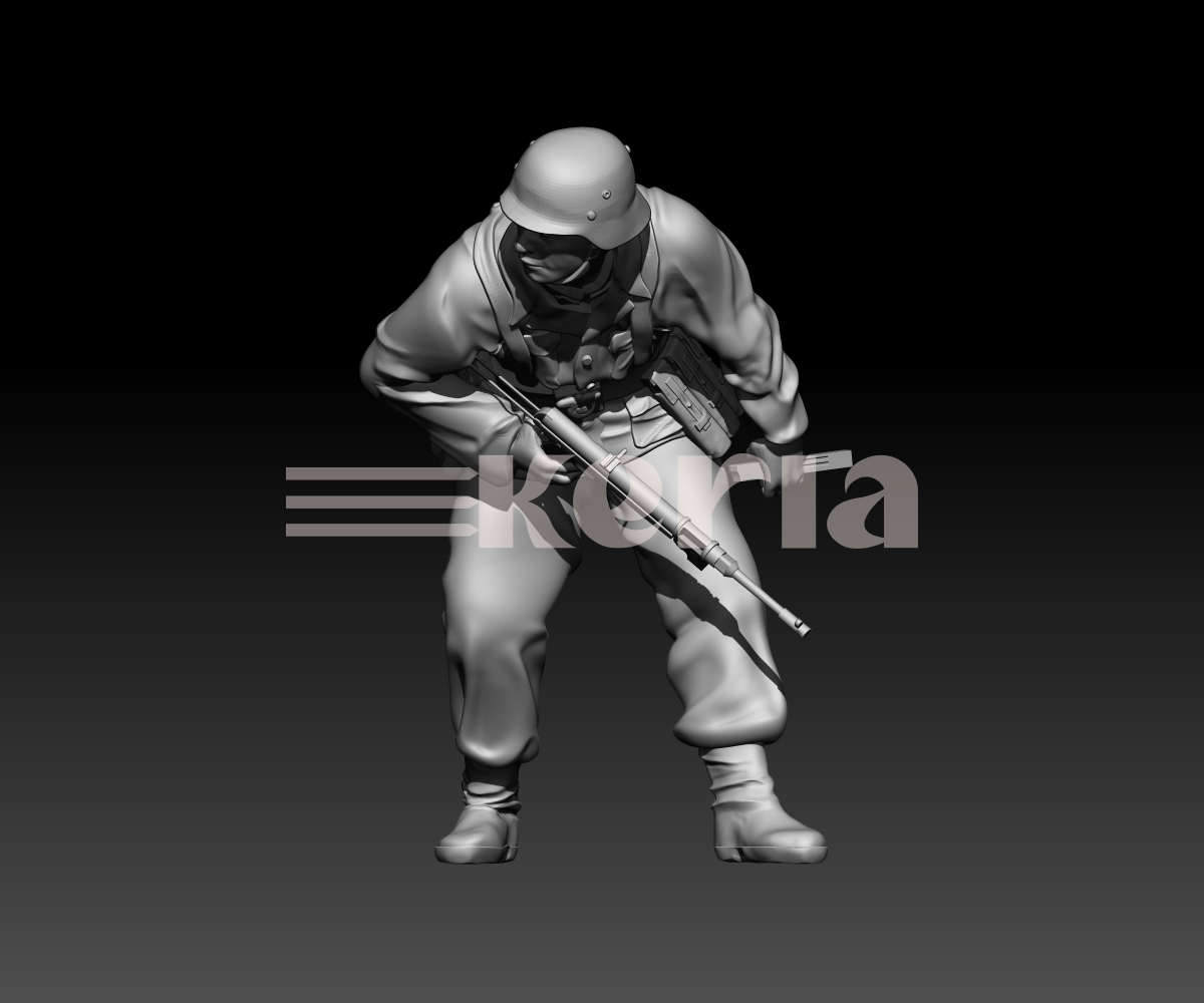 Soldat allemand WW2 retirant son chargeur