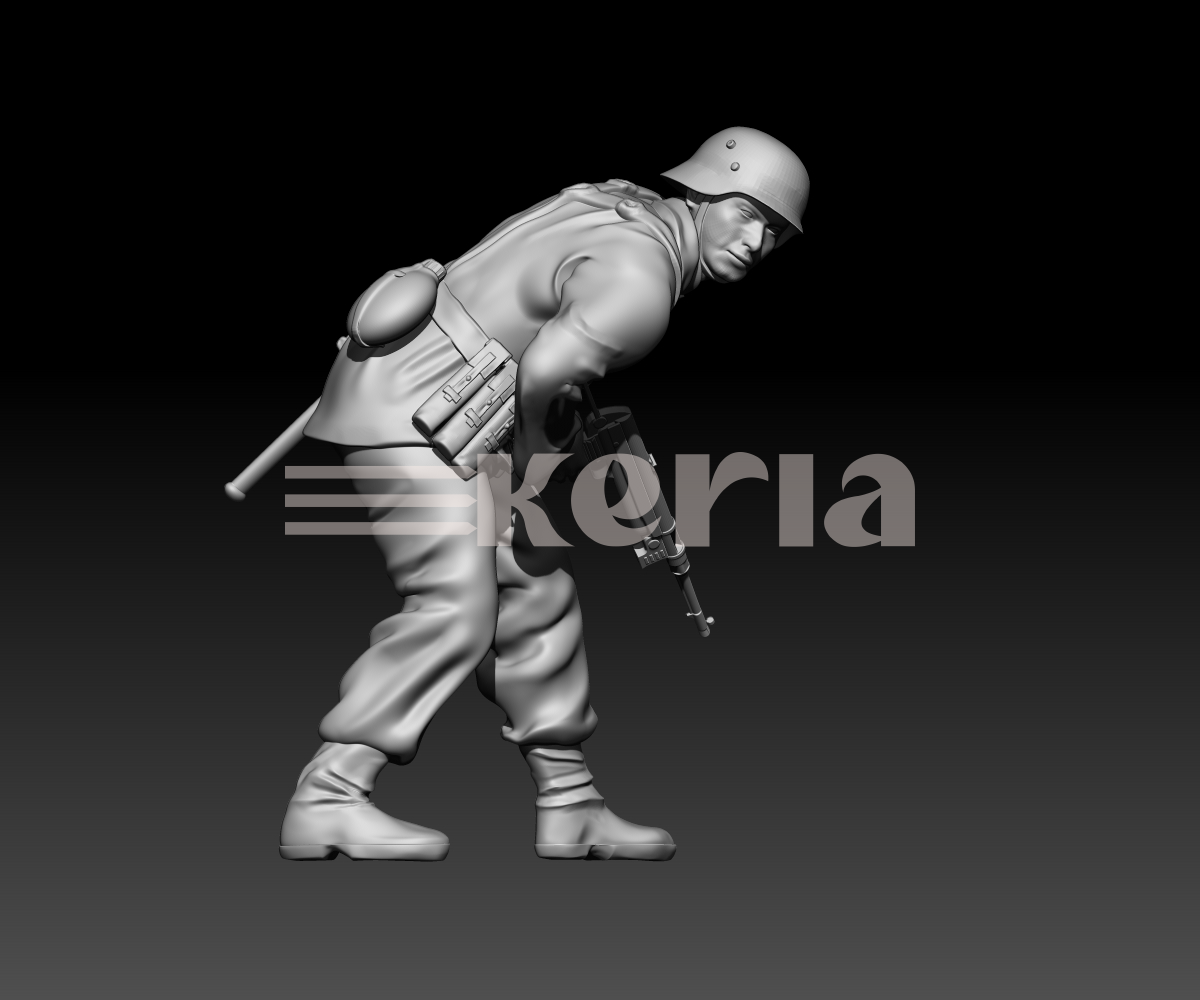 Soldat allemand WW2 retirant son chargeur