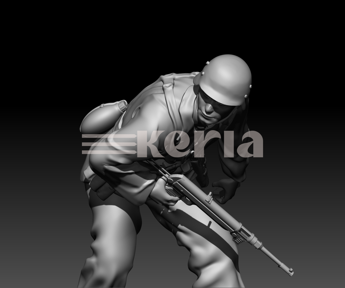 Soldat allemand WW2 retirant son chargeur