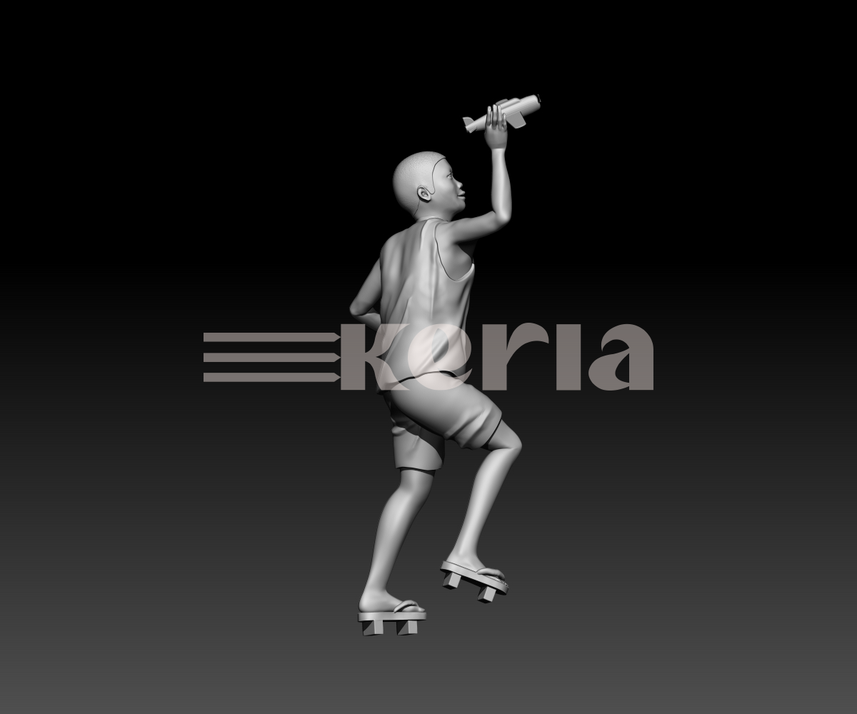 Enfant asiatique jouant avec un avion - Shinji