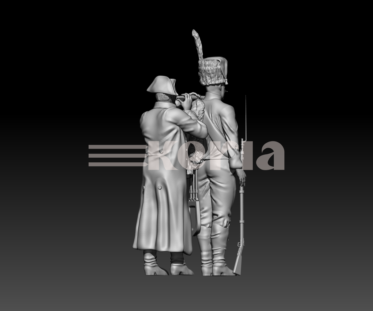 Napoléon avec un chasseur à cheval