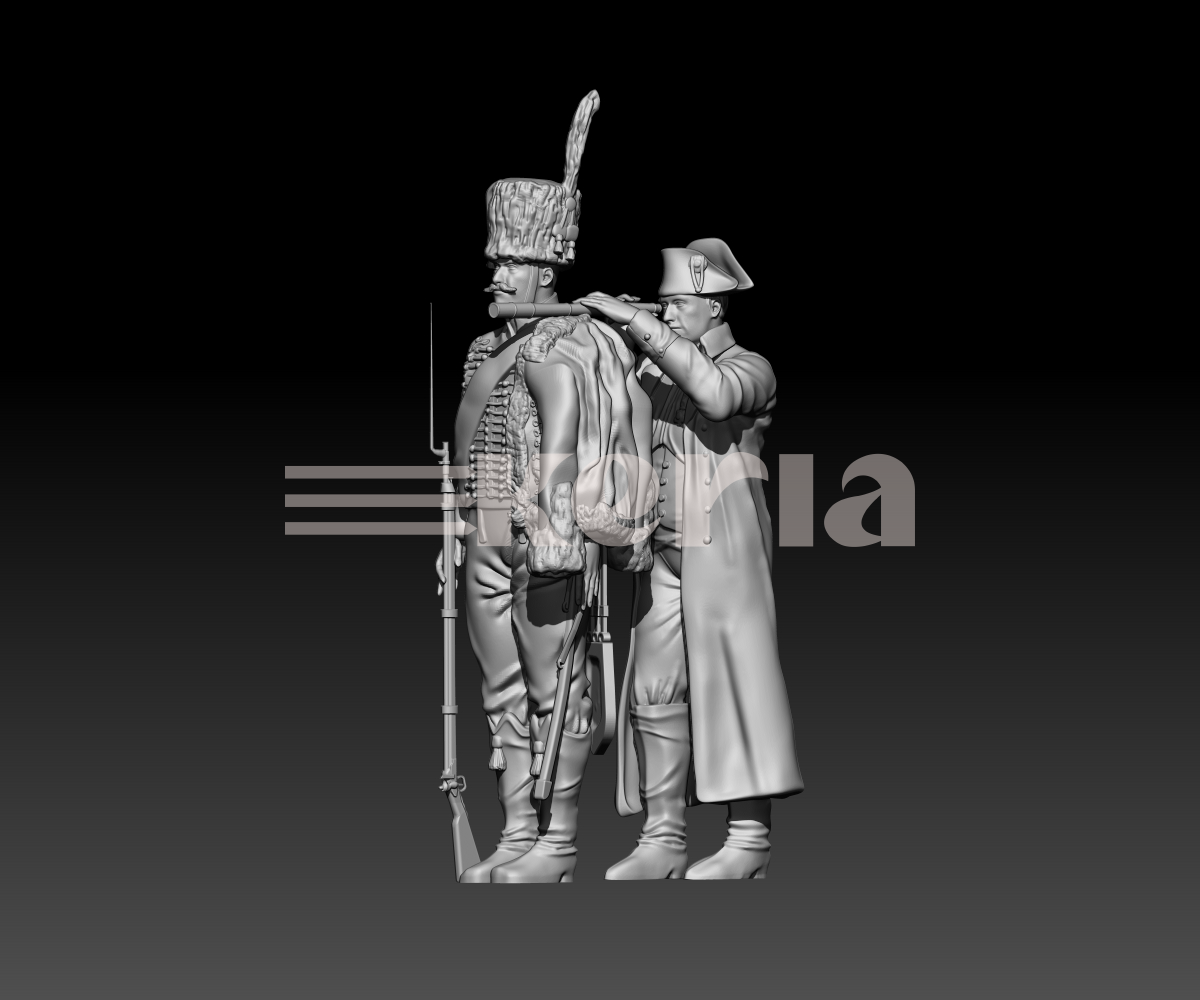 Napoléon avec un chasseur à cheval