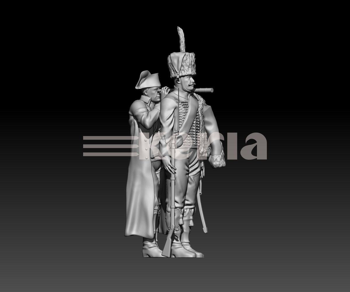Napoléon avec un chasseur à cheval