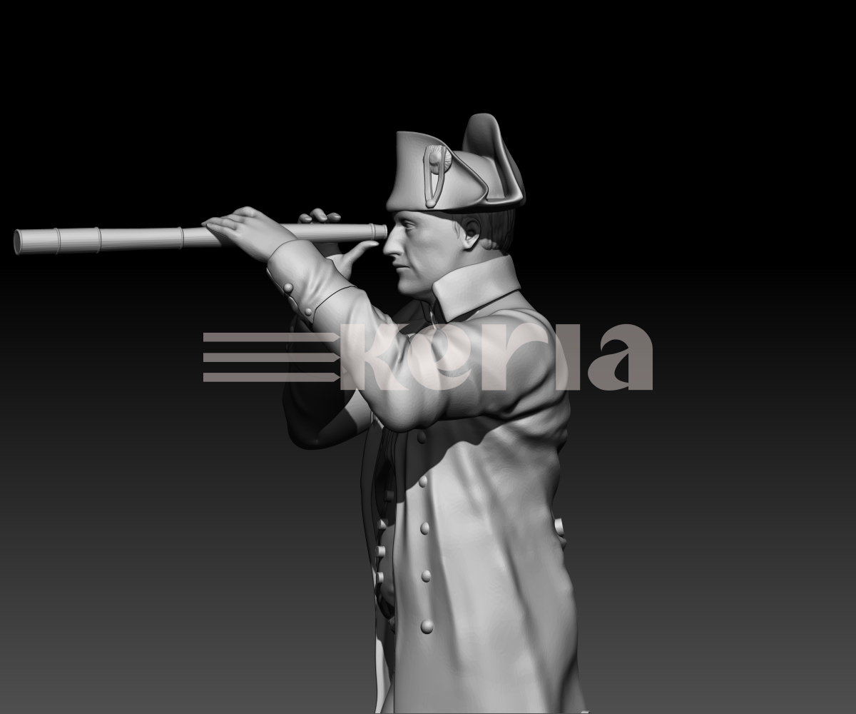Napoléon observant avec sa longue-vue