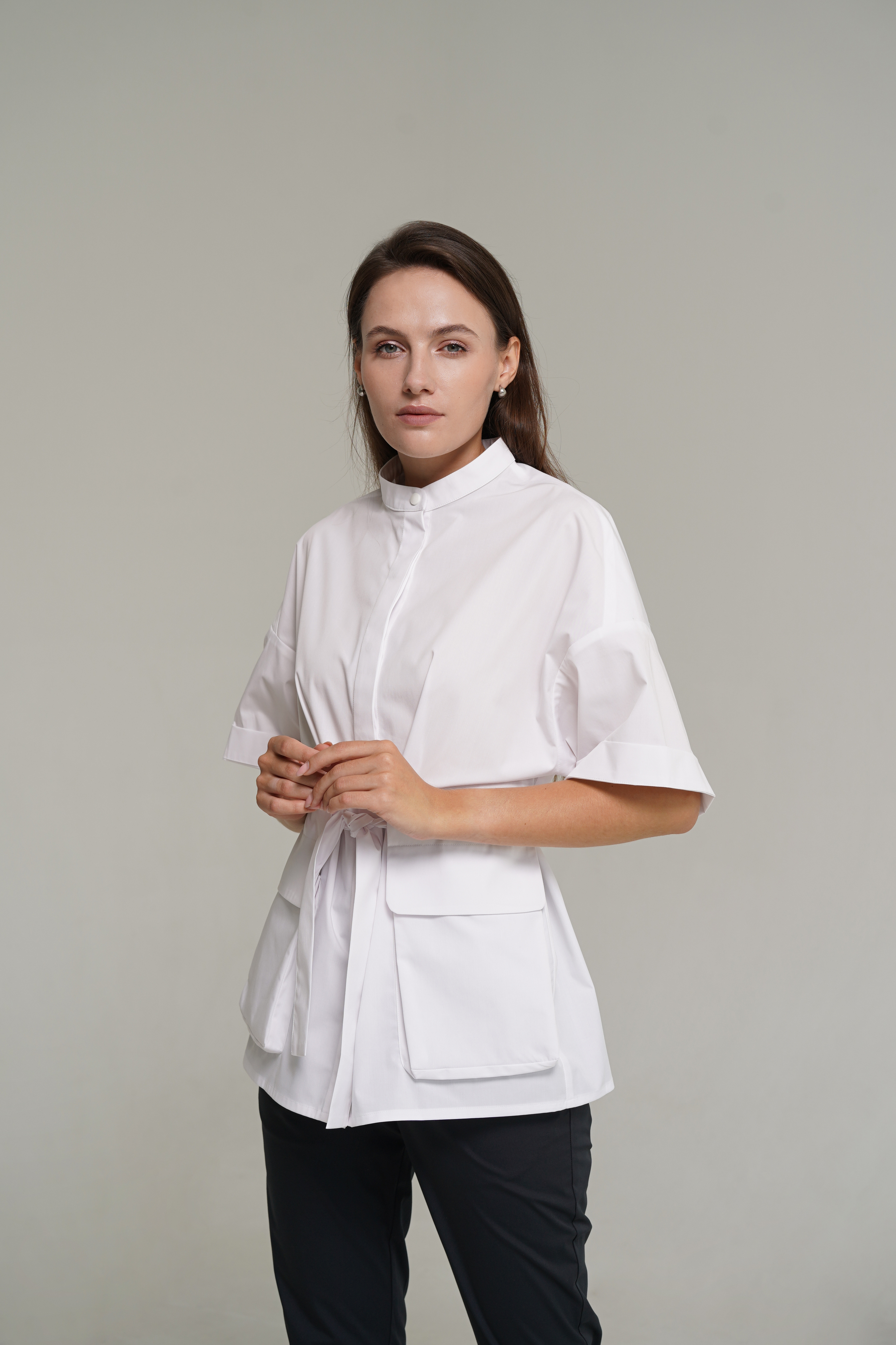 hellomyuniform woman's white MEDICAL SHIRT 002