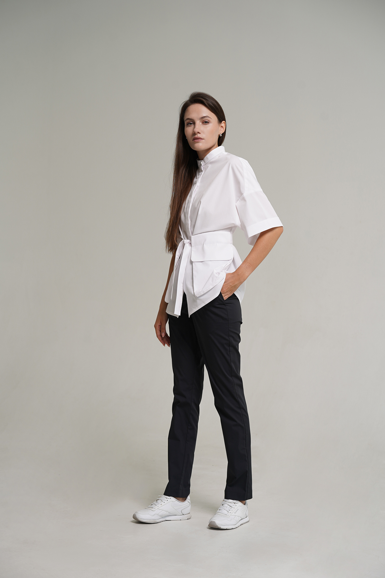 hellomyuniform woman's white MEDICAL SHIRT 002