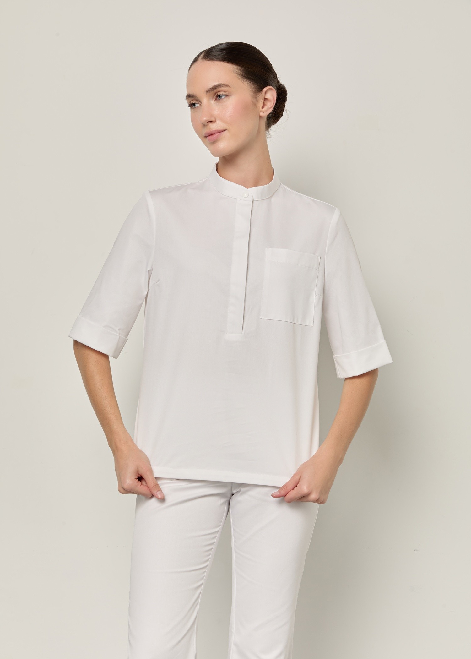 hellomyuniform woman's white TOP 007
