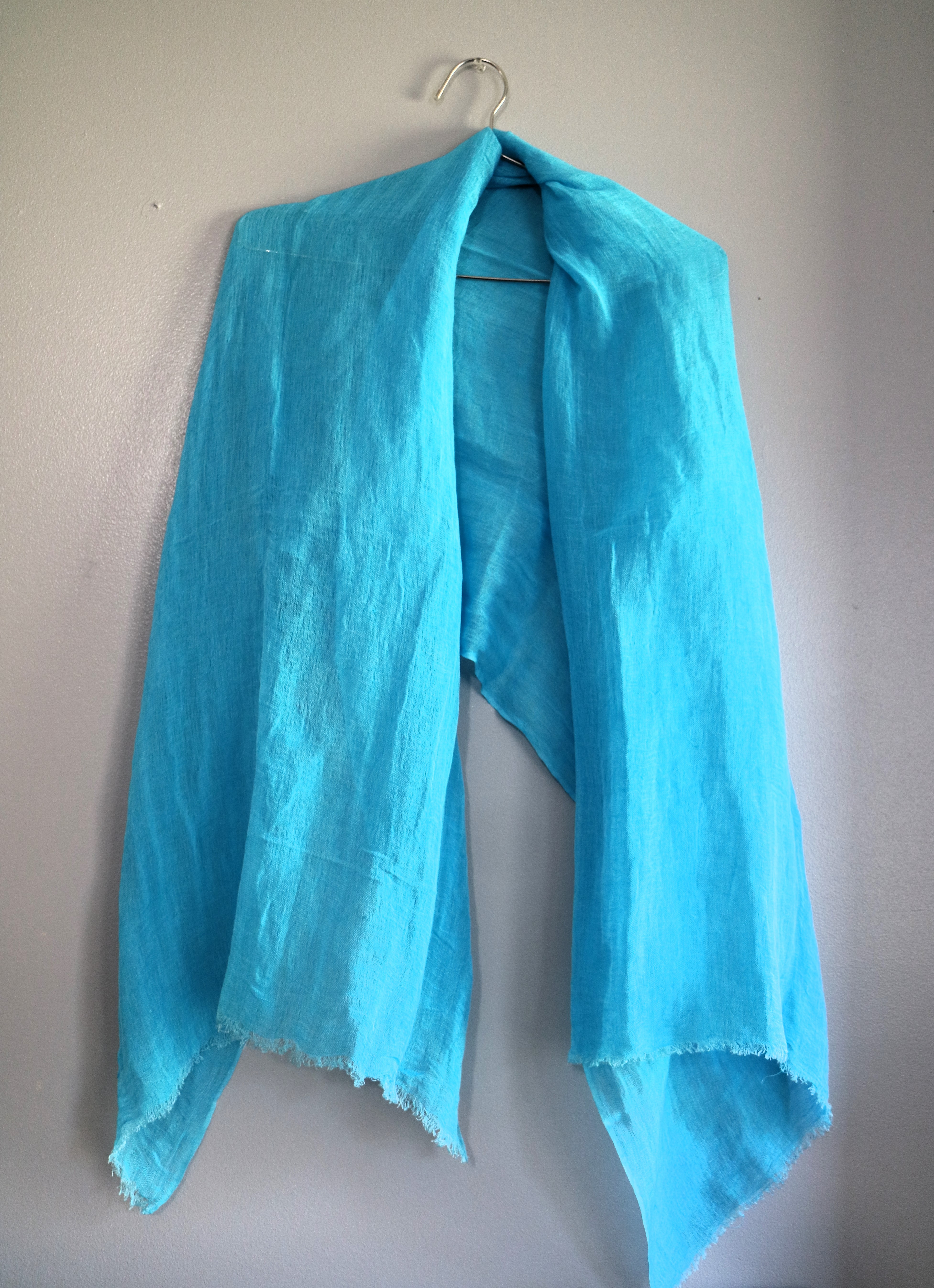 Blue Linen Scarf