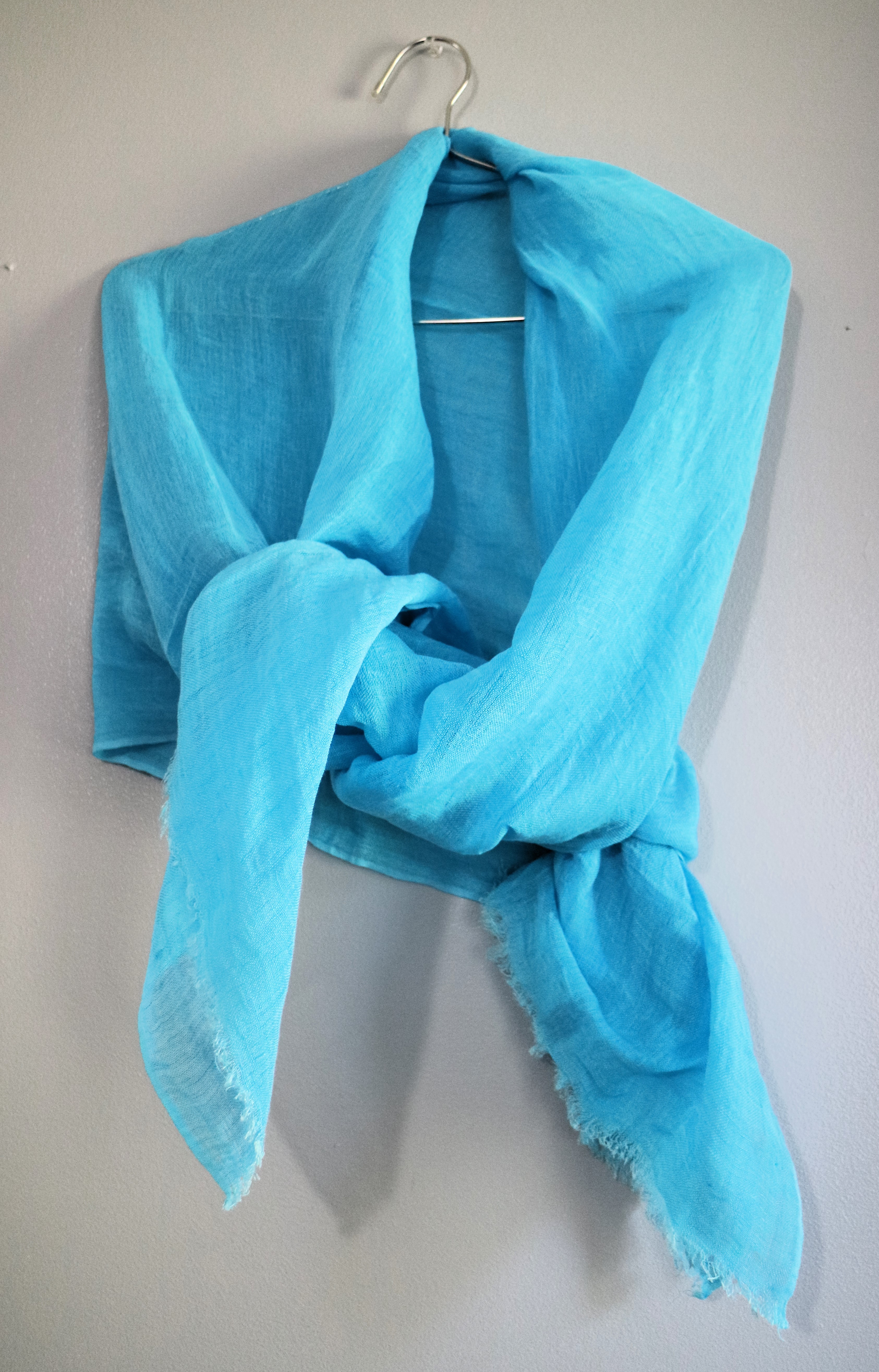 Blue Linen Scarf