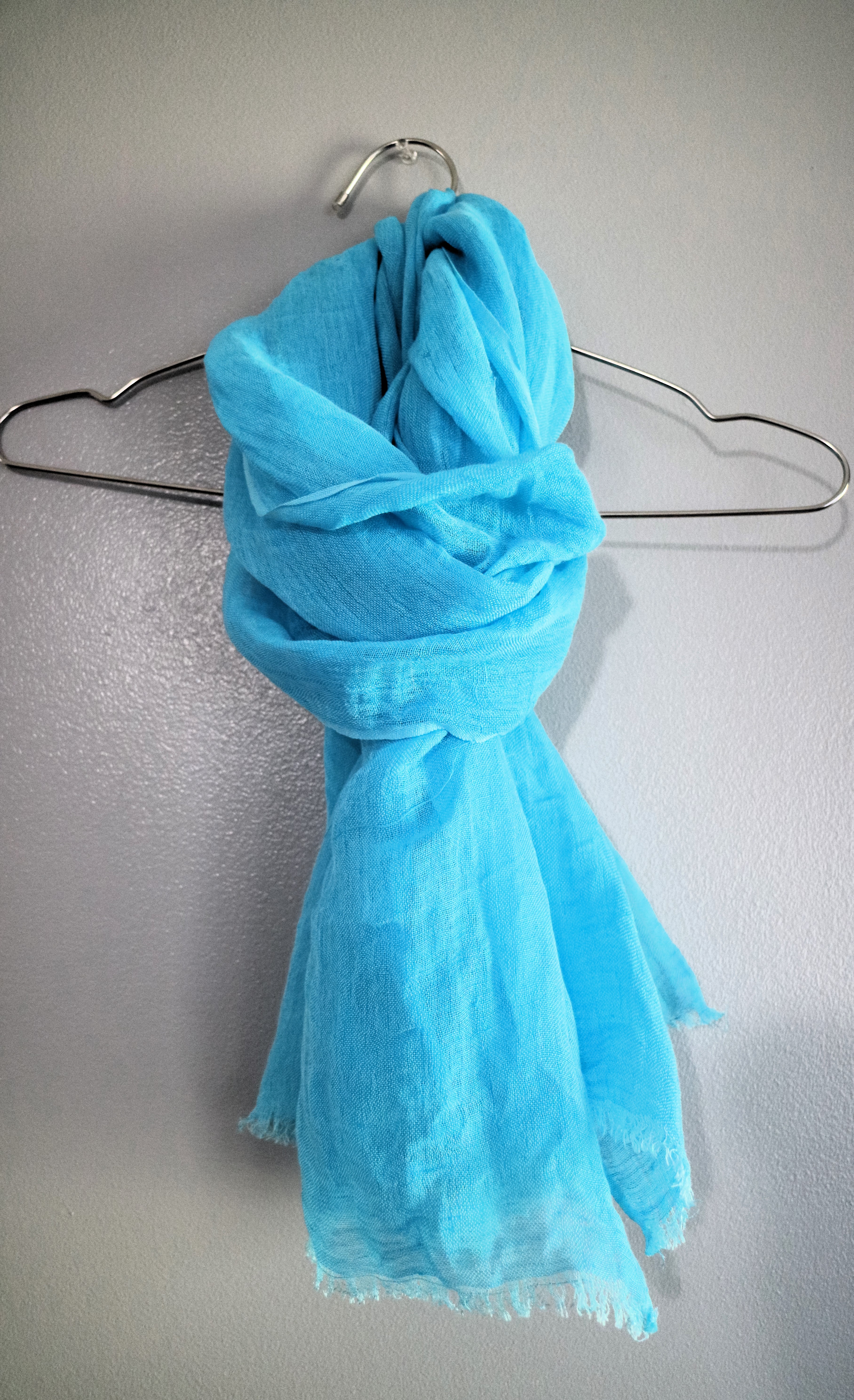 Blue Linen Scarf