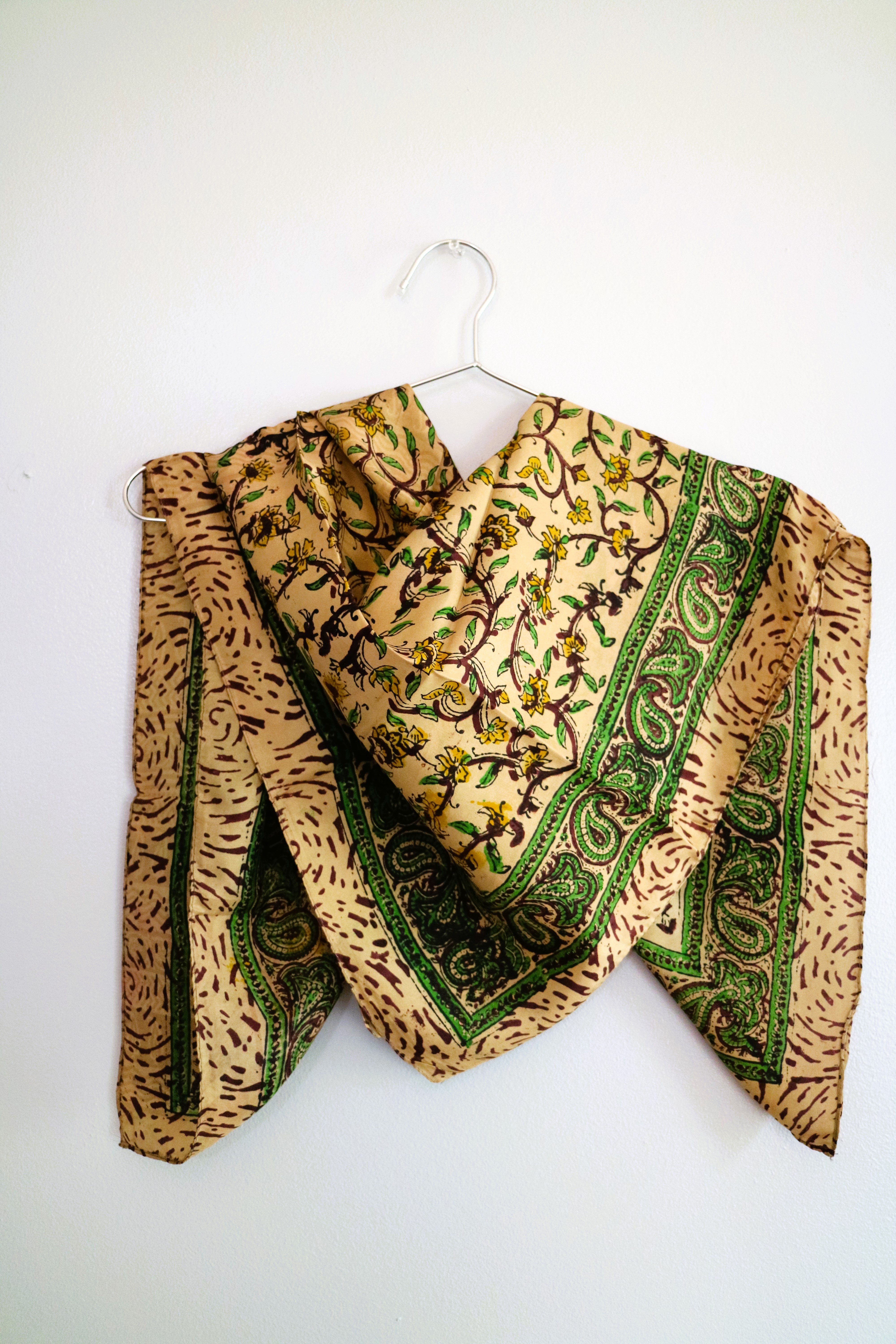 Emerald & Gold Silk Square